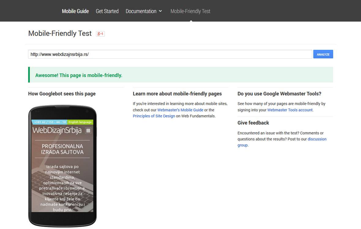 Google mobile friendly test Google mobile friendly test