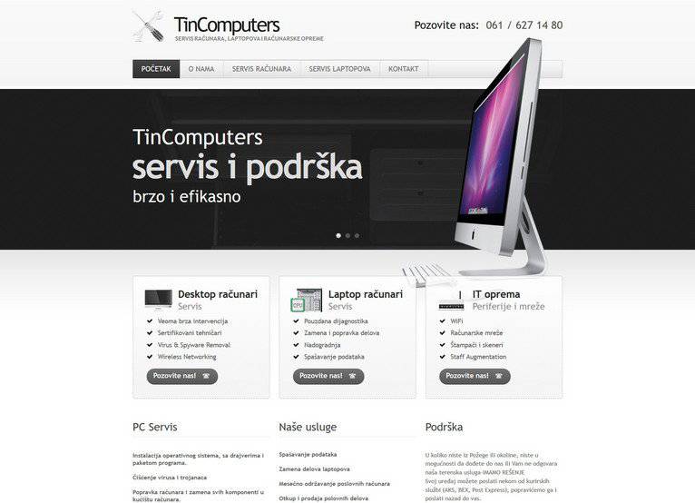 Portfolio prikaz projekta: Tincomputers