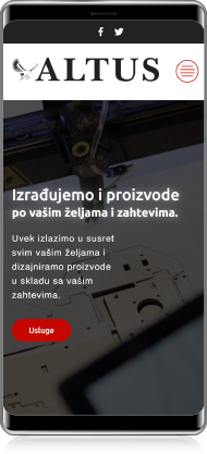 Mobilni prikaz projekta Altus