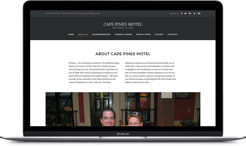 Dodatni desktop ekran projekta Cape Pines Motel