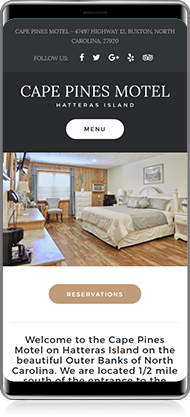 Mobilni prikaz projekta Cape Pines Motel