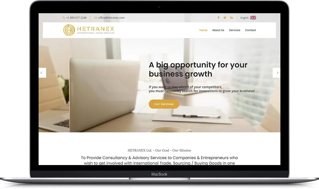 Desktop prikaz projekta Hetranex Ltd.
