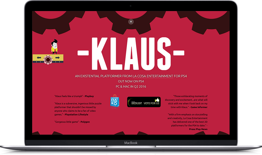 Desktop preview of Klaus game project