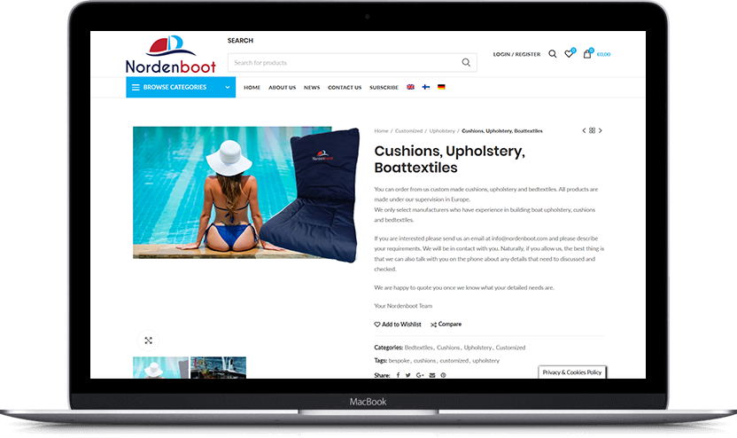 Dodatni desktop ekran projekta Norden Boot
