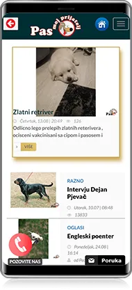 Mobilni prikaz projekta Pas moj prijatelj