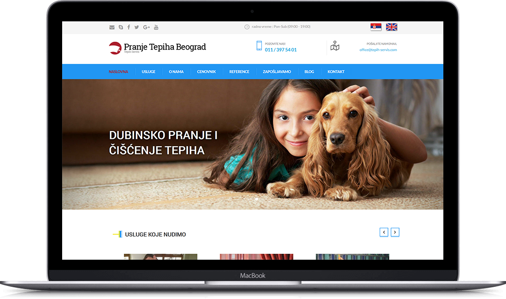 Desktop prikaz projekta Pranje tepiha Beograd