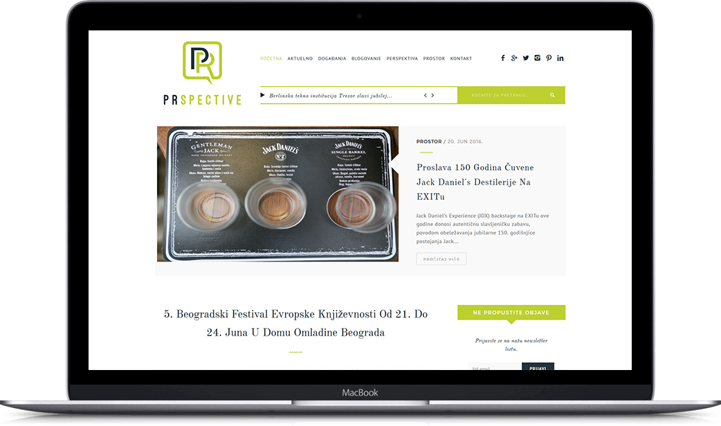Desktop prikaz projekta PRspective