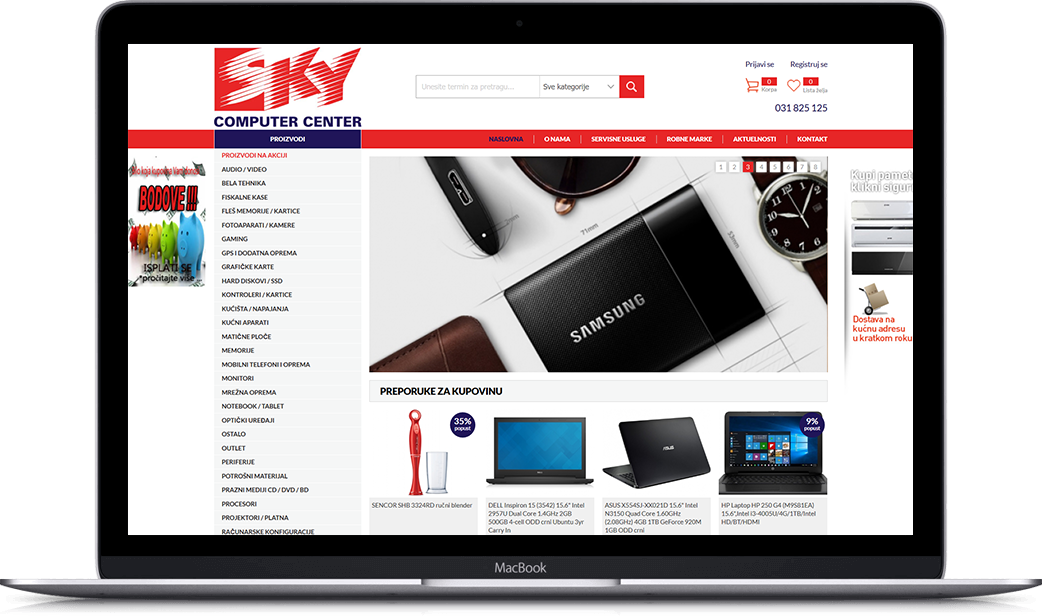 Desktop prikaz projekta Sky Computer Center