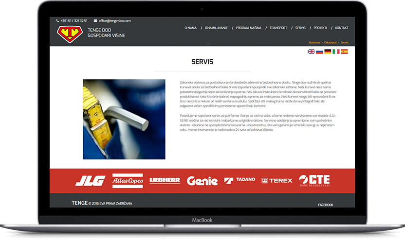Dodatni desktop ekran projekta Tenge