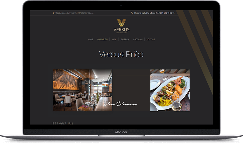 Dodatni desktop ekran projekta Versus Restoran
