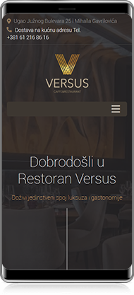 Mobilni prikaz projekta Versus Restoran