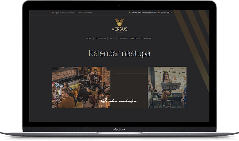 Dodatni desktop ekran projekta Versus Restoran