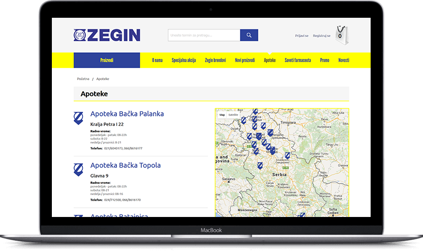 Additional desktop screen of Zegin pharmacy project