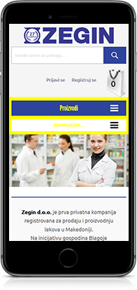 Mobile preview of Zegin pharmacy project